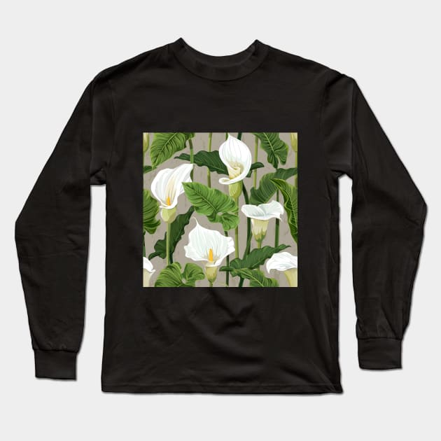 Calla lily pattern soft color Long Sleeve T-Shirt by Avisnanna